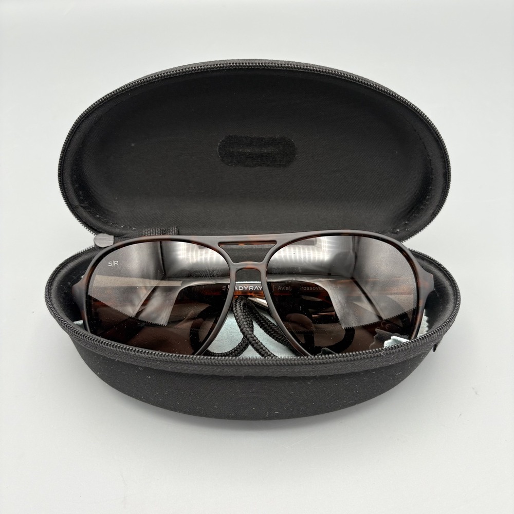 Shady Rays‎ Sunglasses Aviator Crossover AC-3 Brown Tortoise Polarized w/Case